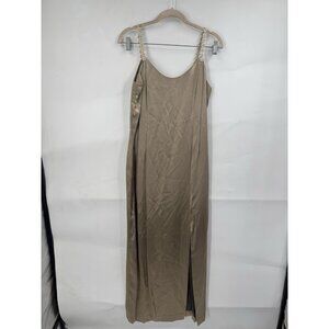 Jessica McClintock Gunne Sax Maxi Gown Dress Women 14 Brown‎ Satin Old Money